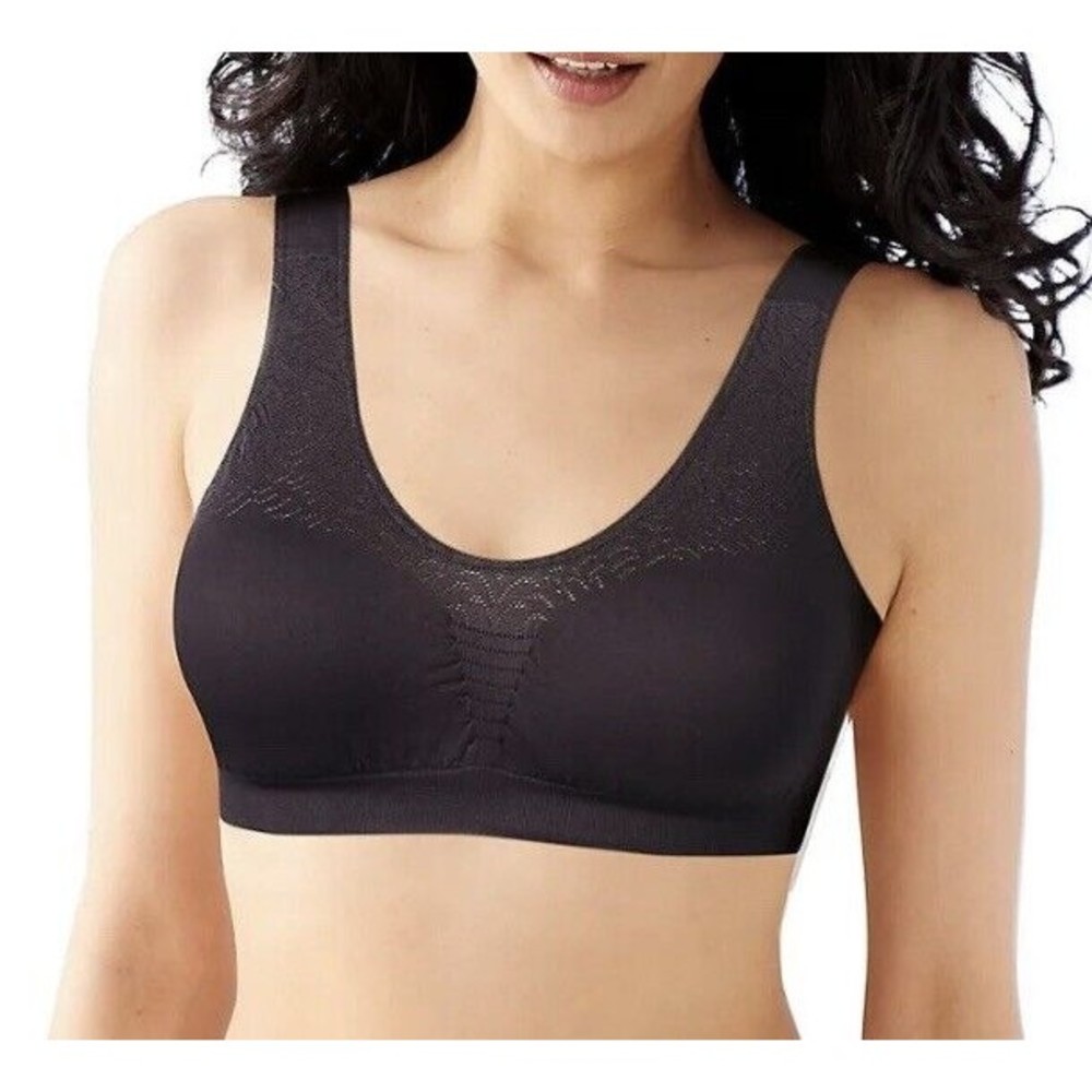 Bali Women's Comfort Revolution Crop Top Bralette Bra Black Size S Small NWT